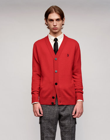 [Solew] Wool V Neck Cardigan_Red (울 브이넥 가디건_레드)