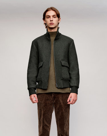 [Solew] Wool Short Jacket_Olive Green (울 숏 자켓_올리브그린)