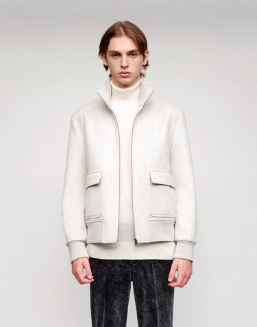 [Solew] Cashmere Blend Short Jacket_Light Grey (캐시미어 블렌드 숏 자켓_라이트그레이)