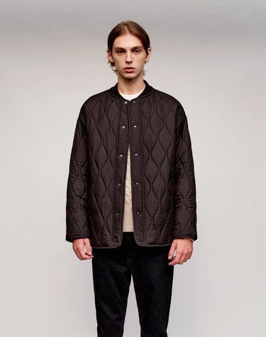[Solew] Varsity Neck Quilting Jumper_Black (바시티넥 퀼팅 점퍼_블랙)