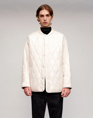 [Solew] Varsity Neck Quilting Jumper_White (바시티넥 퀼팅 점퍼_화이트)