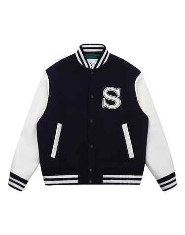 [Solew] SOLEW Varsity Jacket_Navy (소루 바시티 자켓_네이비)