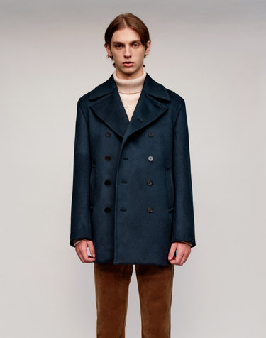 [Solew] 9010 Cashmere Blend Pea Coat_Blue (9010 캐시미어 블렌드 피코트_블루)