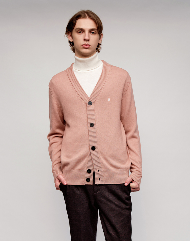 소루 [Solew] Wool V Neck Cardigan_Pink Beige (울 브이넥 가디건_핑크베이지) 착용컷