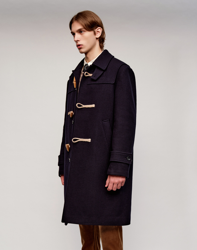 소루 [Solew] Wool Duffle Coat_Navy (울 더플 코트_네이비) 착용컷