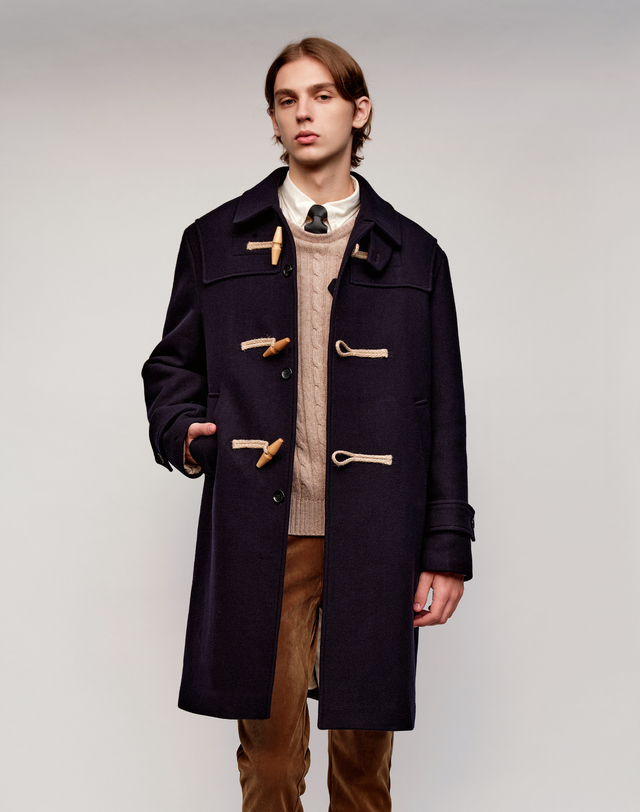 소루 [Solew] Wool Duffle Coat_Navy (울 더플 코트_네이비) 착용컷