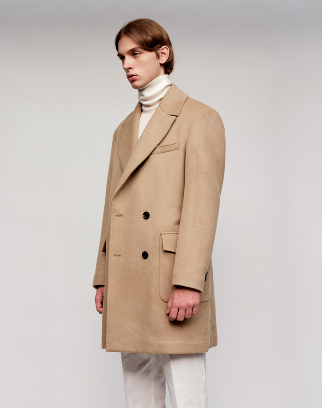 소루 [Solew] Cashmere Blend Double Coat_Beige (캐시미어 블렌드 더블 코트_베이지) 착용컷