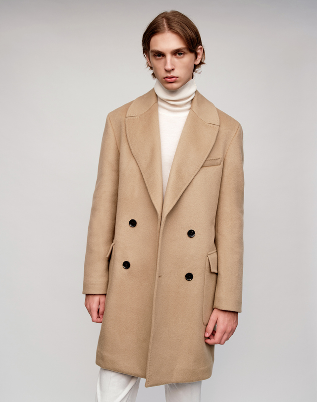 소루 [Solew] Cashmere Blend Double Coat_Beige (캐시미어 블렌드 더블 코트_베이지) 착용컷