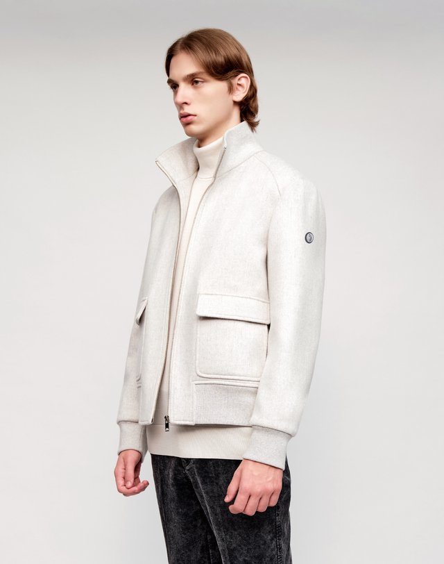 소루 [Solew] Cashmere Blend Short Jacket_Light Grey (캐시미어 블렌드 숏 자켓_라이트그레이) 착용컷