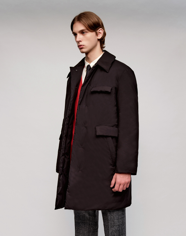 소루 [Solew] Flap Pocket Goose Down Coat_Black (플랩 포켓 구스 다운 코트_블랙) 착용컷