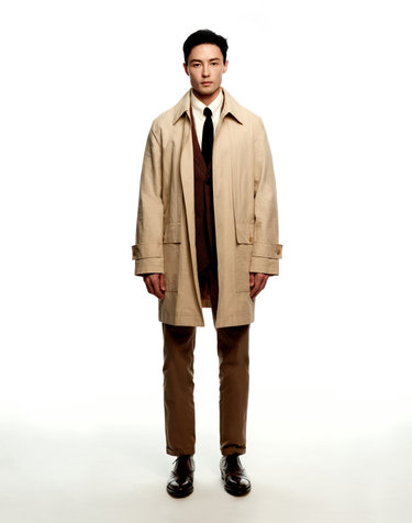 [Solew] Linen Mac Trench Coat_Beige