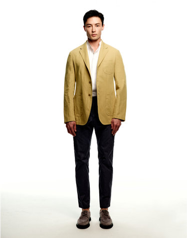 [Solew] Linen Blend Out Pocket Jacket_Light Yellow