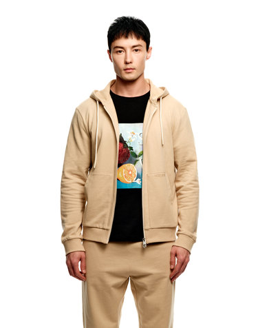 [Solew] 2-Way Logo Zip-up Hoodie_Beige