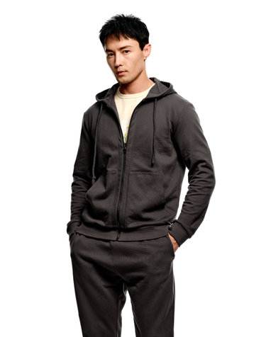 [Solew] 2-Way Logo Zip-up Hoodie_Charcoal