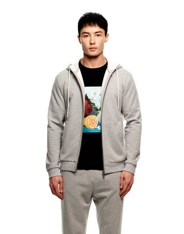 [Solew] 2-Way Logo Zip-up Hoodie_Grey