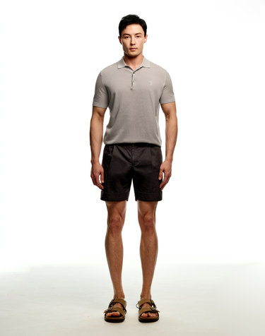 [Solew] Cotton One-tuck Short_Dark Grey