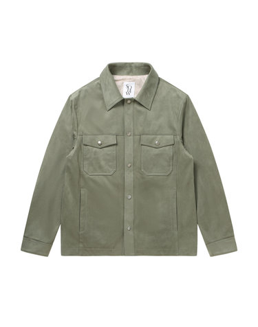 [Solew] Suede Outer Shirt_Light Green