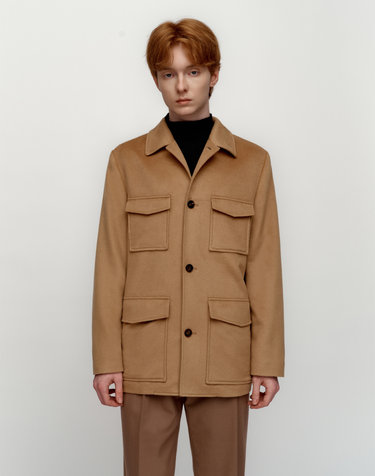 [Solew] Cashmere 100 Out Pocket Jacket_Camel