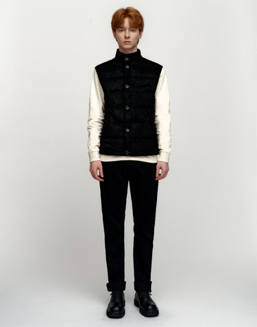 [Solew] Suede Padding Vest_Black