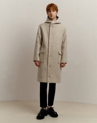 [Solew] Premium Cashmere Blended Hooded Coat_Ivory
