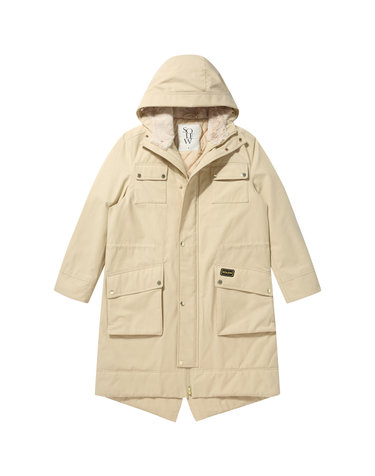 소루 [Solew] Boa Fur Hooded Nocturnal Parka_Ivory
