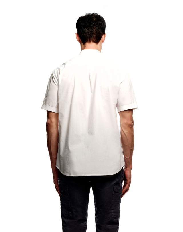 소루 [Solew] China Hidden Button Short Sleeve Shirt_White 화이트 착용컷
