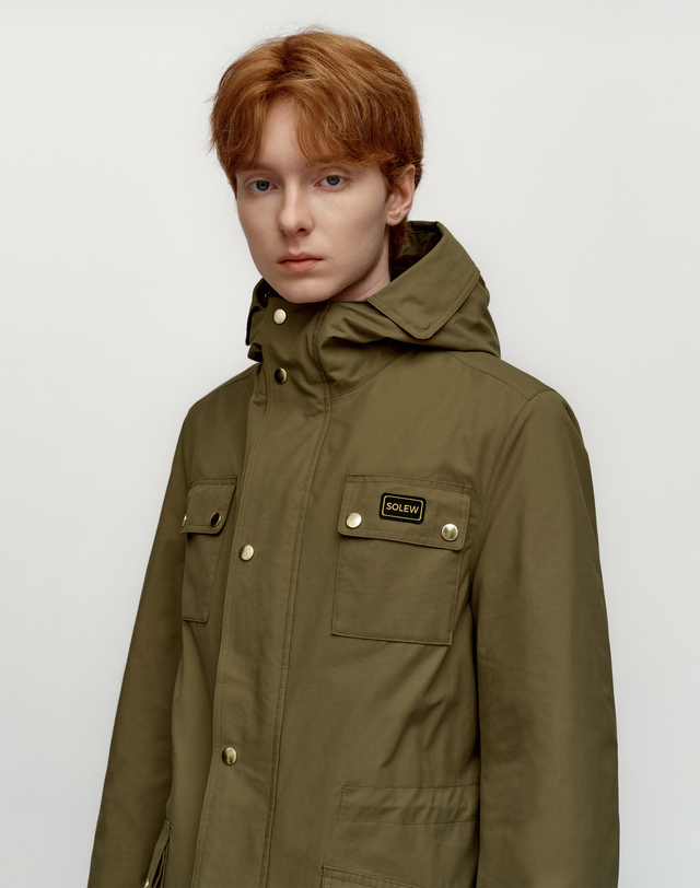 소루 [Solew] Boa Fur Hooded Nocturnal Parka_Khaki 카키 착용컷