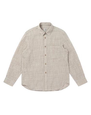 Relaxed Fit Seersucker Shirt_Beige