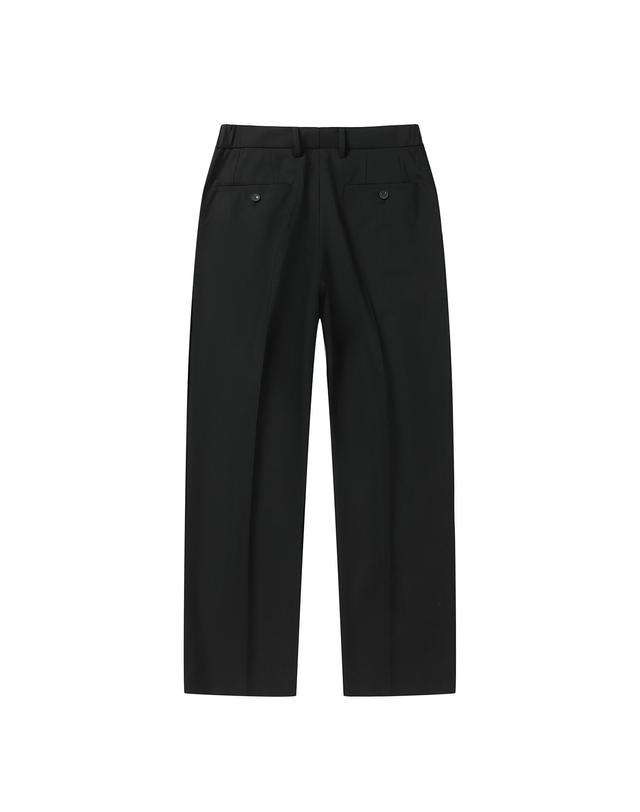 소루 Two-tuck Regular Fit Slacks_Black 블랙 착용컷