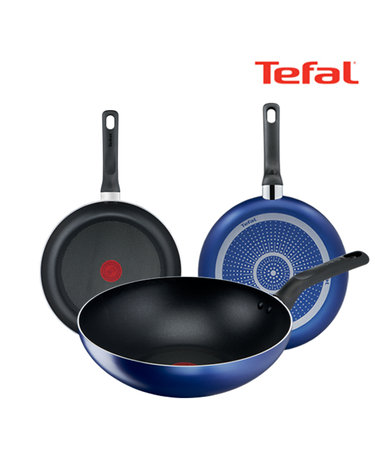 [TeFal] 테팔 팬&냄비 PTFE 미드나잇 블루 3종세트 (프라이팬 20cm + 24cm + 볶음팬 28cm)