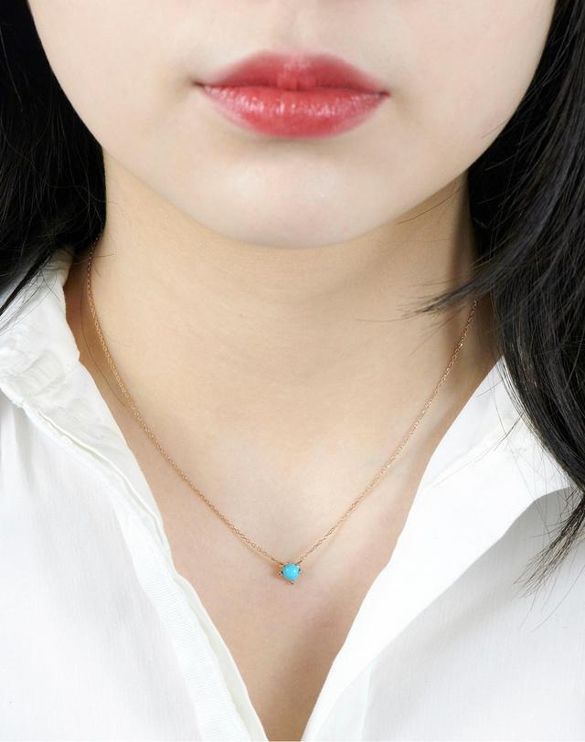 레쿠 터키석 펜던트 블루 착용컷