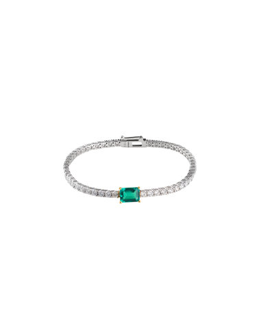 14k 에메랄드 랩 다이아몬드 2.8mm 테니스 팔찌