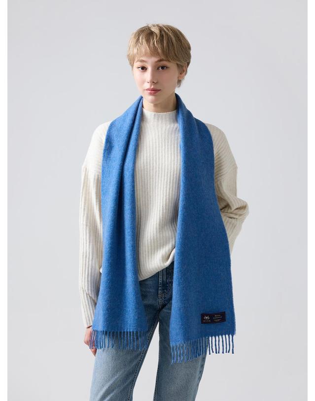 아브라함 문 아브라함문 아브라함문 메리노울 머플러 25cm - 마린 블루 착용컷