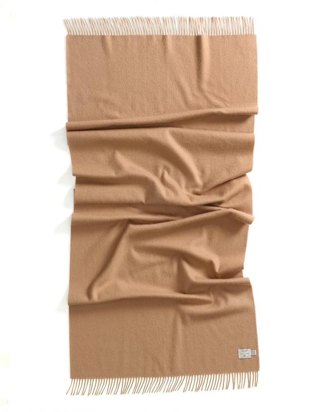 아브라함 문 아브라함문 메리노울 캐시미어 숄 70cm - 카멜 착용컷