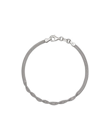 SILVER 로프 꼬임 체인 화이트 팔찌 S-FANB033W