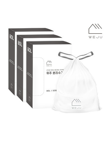 [위주]끈으로 쪼이는 쪼이백 분리수거 비닐봉투 80L 50매 3개