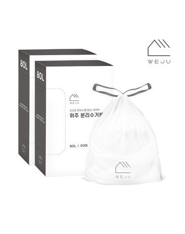[위주]끈으로 쪼이는 쪼이백 분리수거 비닐봉투 80L 50매 2개
