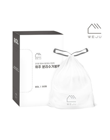 [위주]끈으로 쪼이는 쪼이백 분리수거 비닐봉투 80L 50매