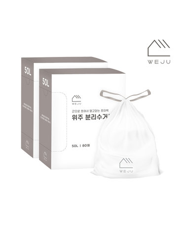 [위주]끈으로 쪼이는 쪼이백 분리수거 비닐봉투 50L 80매 2개