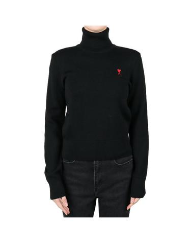 아미 여성 하트로고 울 터틀넥 블랙 FKS827 001 009