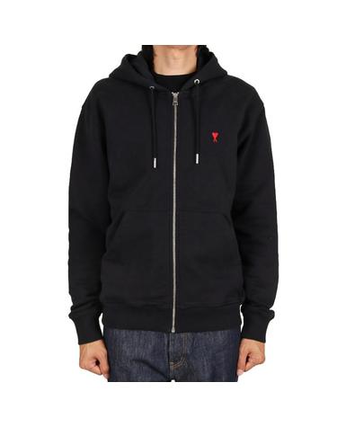 아미 26FW 남성 하트로고 후드집업 블랙 BFUSW435 730 001