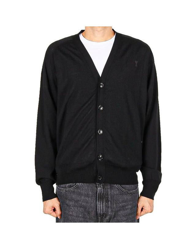 아미 아미 26SS 남성 하트로고 가디건 블랙 HKC384 KN0039 0180 착용컷