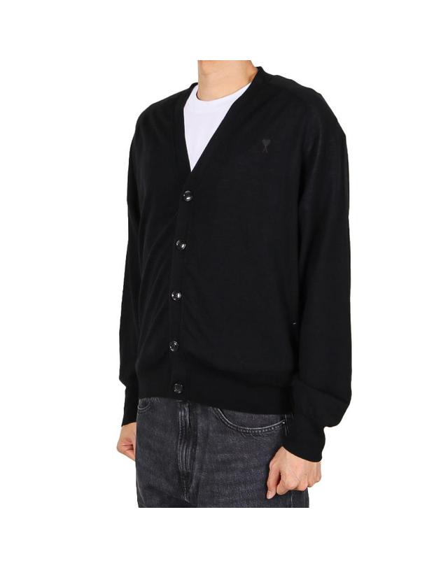 아미 아미 26SS 남성 하트로고 가디건 블랙 HKC384 KN0039 0180 착용컷