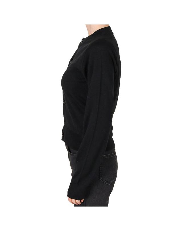 아미 아미 26SS 여성 하트로고 울 가디건 블랙 FKC386 KN0039 0180 착용컷