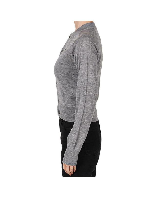 아미 아미 26SS 여성 하트로고 울 가디건 헤더그레이 FKC386 KN0039 0504 착용컷