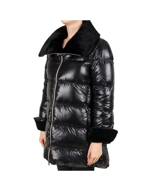 에르노 에르노 26FW 여성 페이크퍼 다운 자켓 블랙 PI002140D 12017Z 9300 착용컷