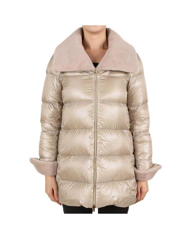 에르노 에르노 26FW 여성 페이크퍼 다운 자켓 바닐라 PI002140D 12017Z 1985 착용컷