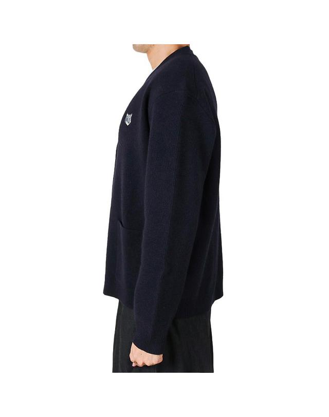 메종 키츠네 메종키츠네 메종키츠네 남성 폭스헤드 울 가디건 클래식네이비 PM00510KT1180 0413 착용컷
