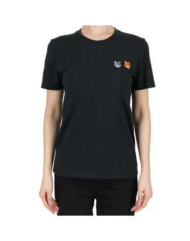 메종키츠네 26SS 여성 더블 폭스헤드 레귤러 반팔티 앤트러사이트 OW011CFKJ7026 P190