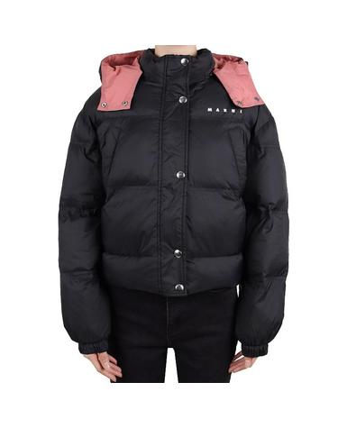 마르니 여성 로고 후드 패딩 블랙 성인사이즈 M01538 M00LY 0M900 12-14Y